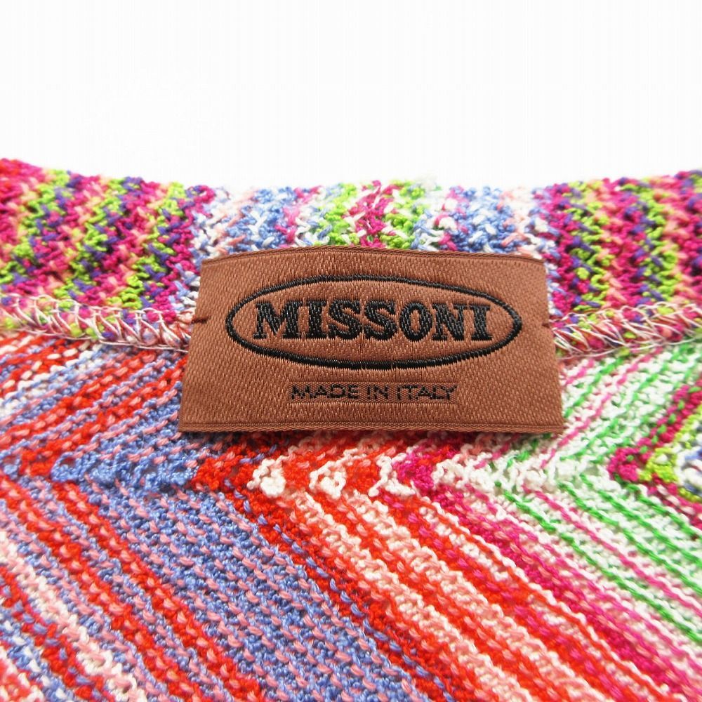 美品 Vintage MISSONI ミッソーニ 総柄 幾何学柄 ニット カーディガン ジャケット ジグザグ柄 サイズ42 M ピンク レディース 【中古】 美品 Vintage MISSONI ミッソーニ 総柄 幾何学柄 ニット