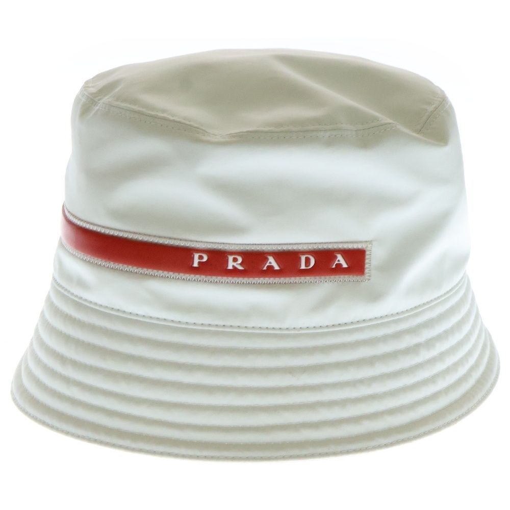 PRADA SPORT プラダ スポーツ ロゴ ナイロンバケットハット ホワイト