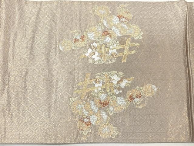 複製/谷文晁/花鳥画賛/工芸/2-1/布袋屋掛軸HJ-45 平和屋着物◎六通柄袋帯 華泉 純金箔弐捨四金 花鳥文 千鳥 正絹