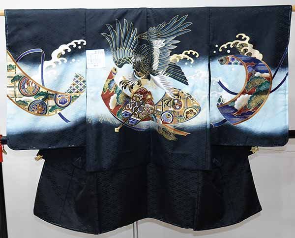 七五三 7歳 女の子 セット 正絹 昭和レトロ 金駒刺繍 牡丹 0706 七五三