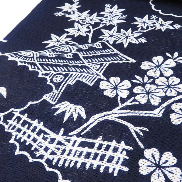 反物 浴衣 竺仙 藍染 蜻蛉 着尺 着物 082a u