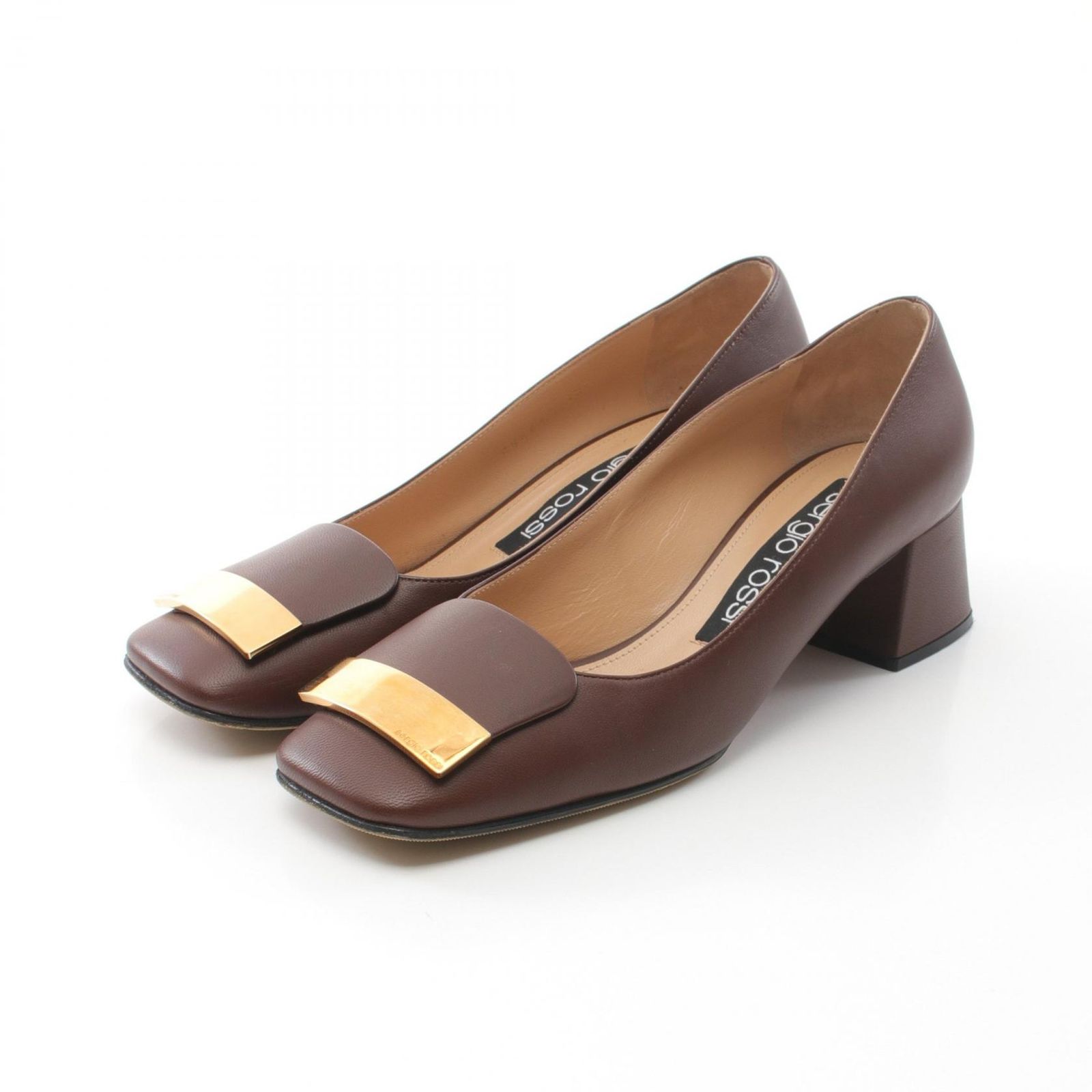 Sergio Rossi レザー パンプス パンプス ブラック ローヒール: 45mm, sr1 - Pumps Black