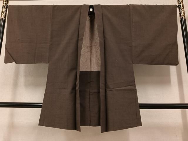 平和屋着物●男性　紬　アンサンブル　色無地　黒地　正絹　逸品　未使用　CABD8033vp 平和屋着物○男性 紬 アンサンブル 色無地 黒地 正絹 逸品 未使用