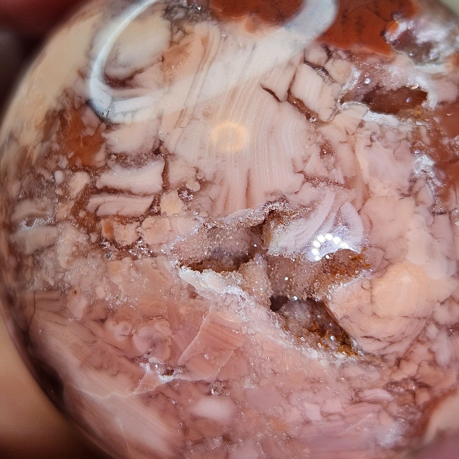 ジオードだらけ✨ピンクアゲート✨スフィア✨ 桜瑪瑙スフィア65mm | Pay ID