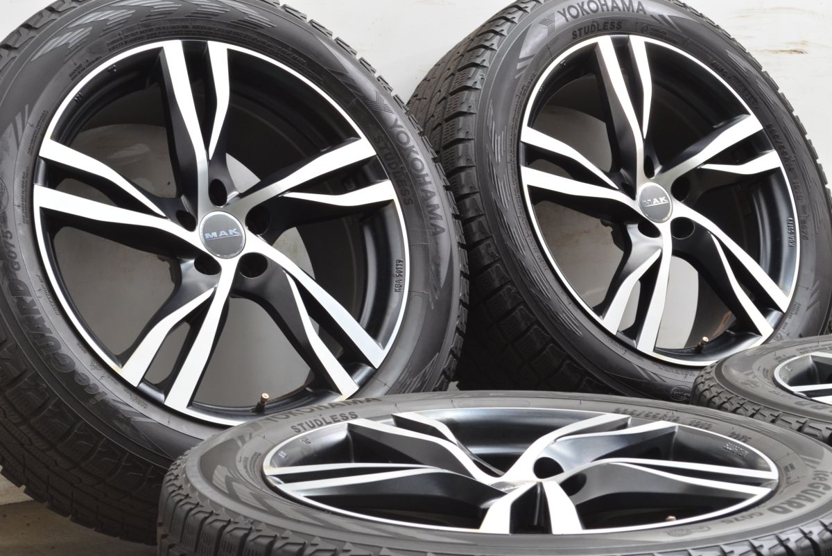 程度良好品 MAK ストックホルム 19in 8J 42.5 PCD108 ヨコハマ アイスガード G075 235 55R19 イヴォーク Eペイス XC60 XC90 設計