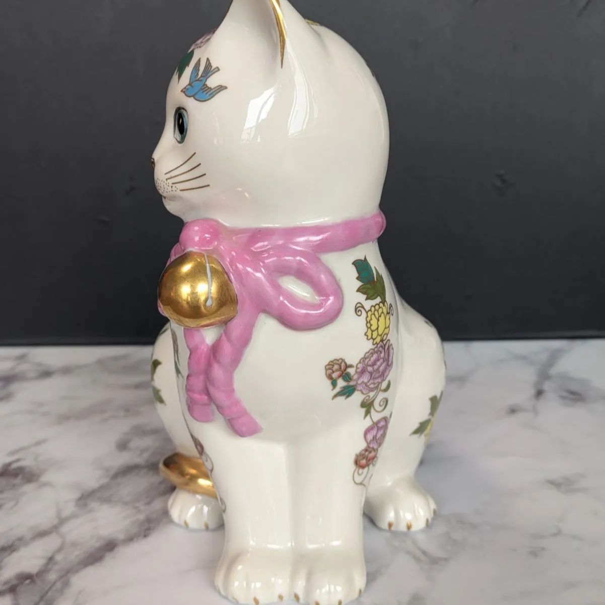 フランクリンミント ハンドペイント フィギュリン 猫 置物 陶器 美品