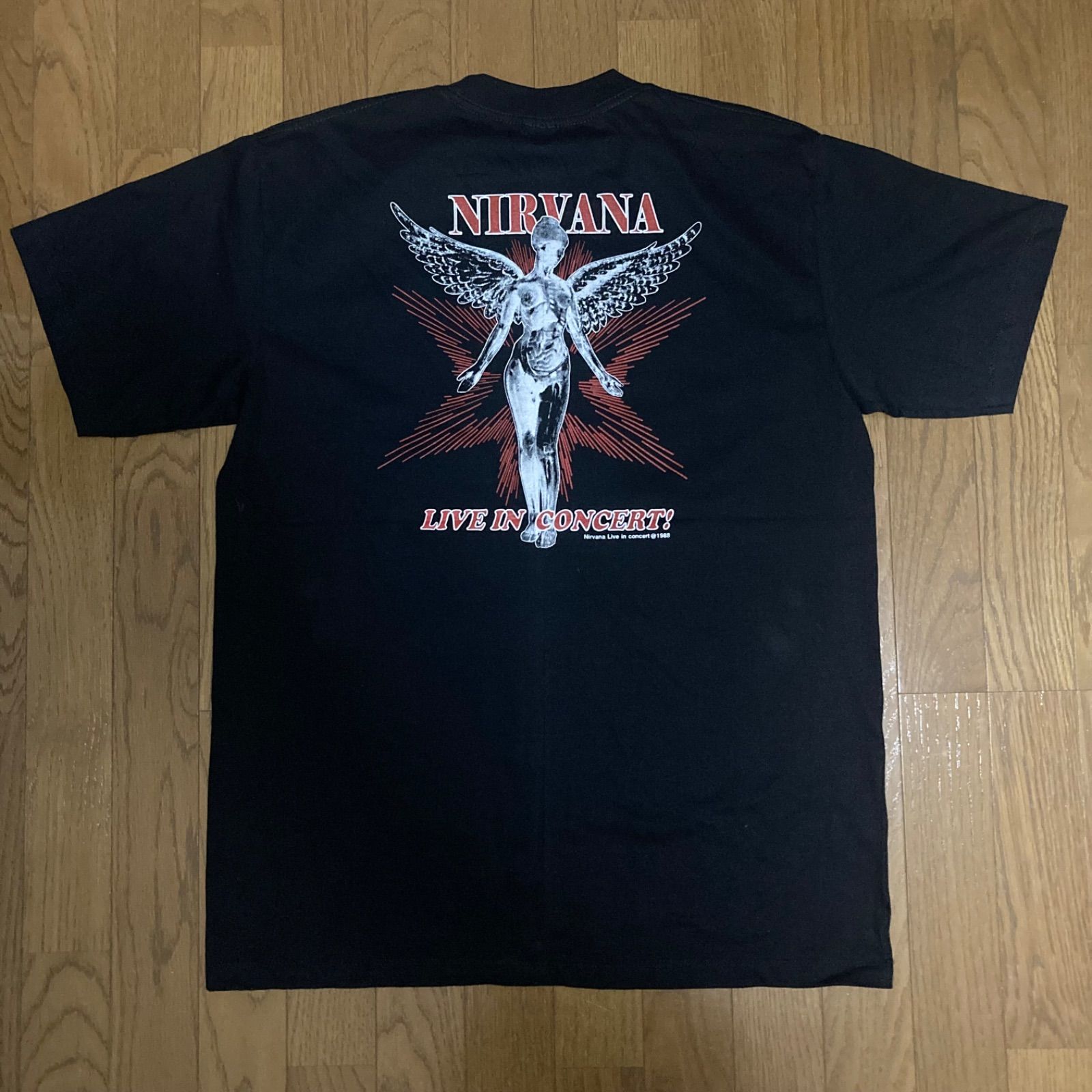 未着用美品 NIRVANA Tシャツ ニルヴァーナ ビンテージスタイル プリントTシャツ IN UTERO インユーテロ Kurt D.Cobain カートコバーン  アメリカ製 黒① - メルカリ