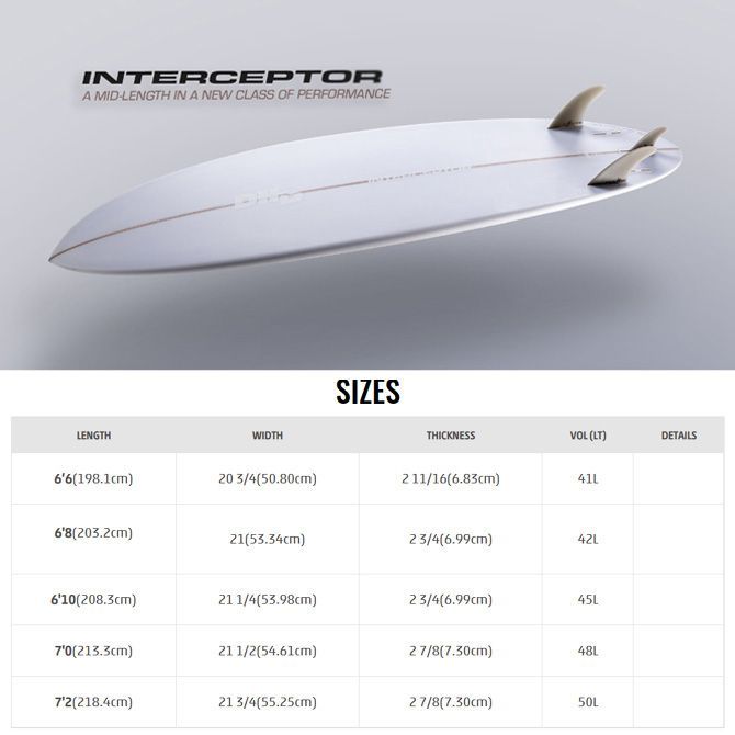 DHD サーフボード インターセプター ミッドレングス モデル 6'8