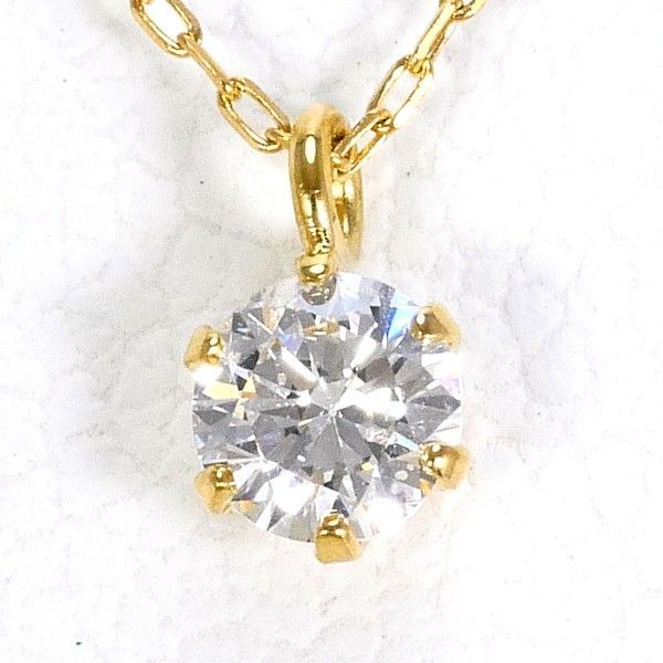 K18YG ネックレス ダイヤ 0.10 総重量約0.5g 約40cm