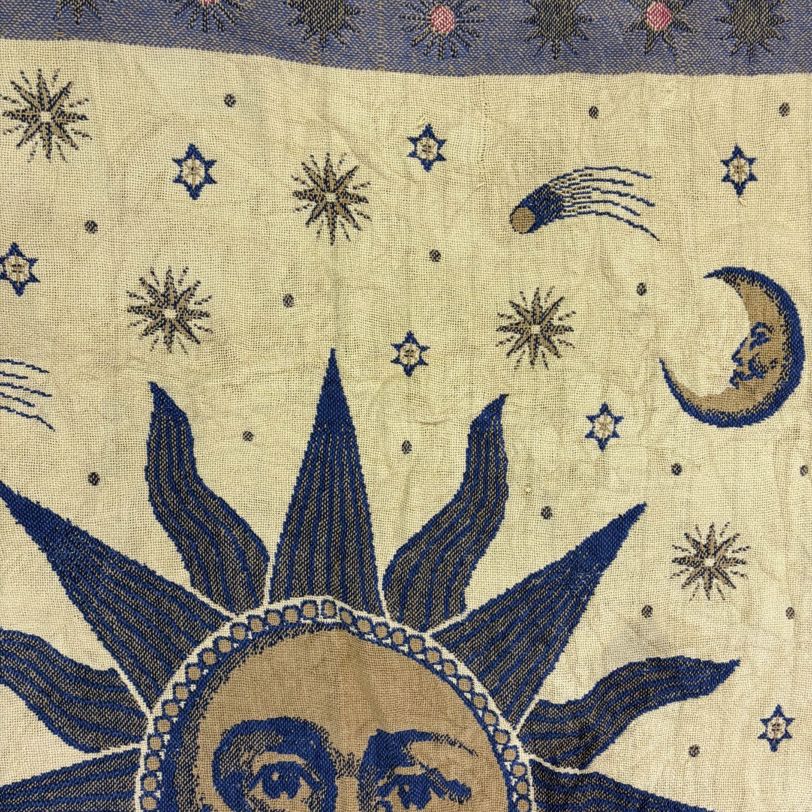 vintage rug】太陽 月 刺繍ラグ マット タペストリー Shillcraft Latch