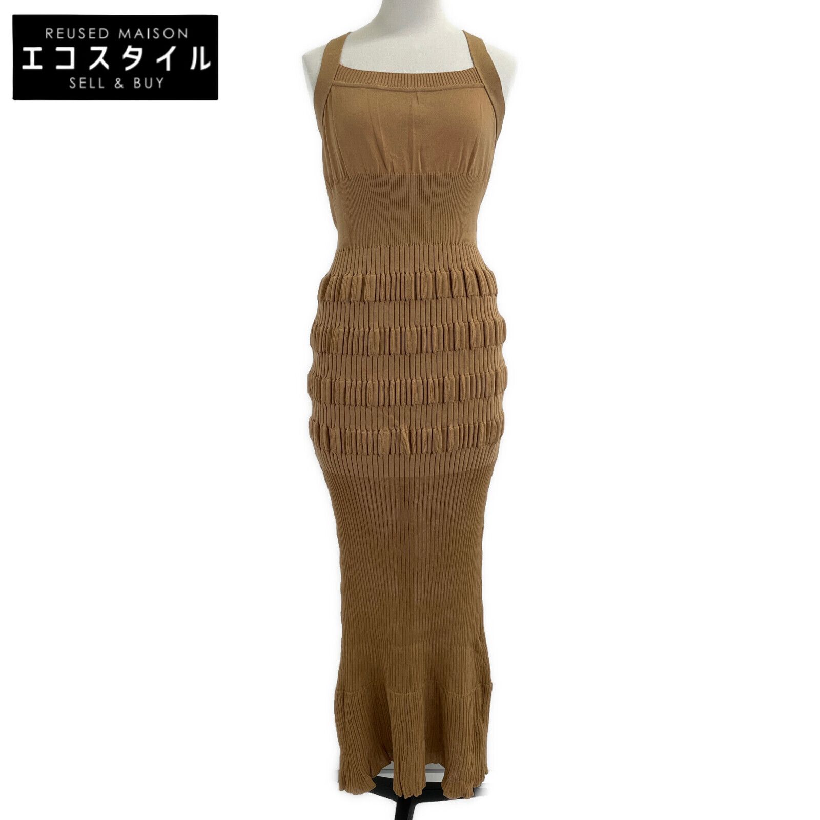 FETICO フェティコ |24SS FTC242-0712 SHEER STRIPE KNIT DRESS ノースリーブ ニットドレス| 1