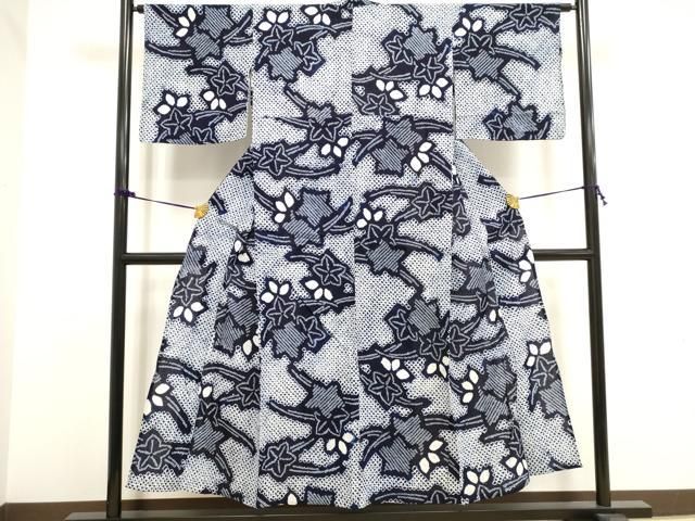 平和屋着物∴夏物 浴衣 有松鳴海絞り 舞花文 綿 逸品 DAAV7329cd