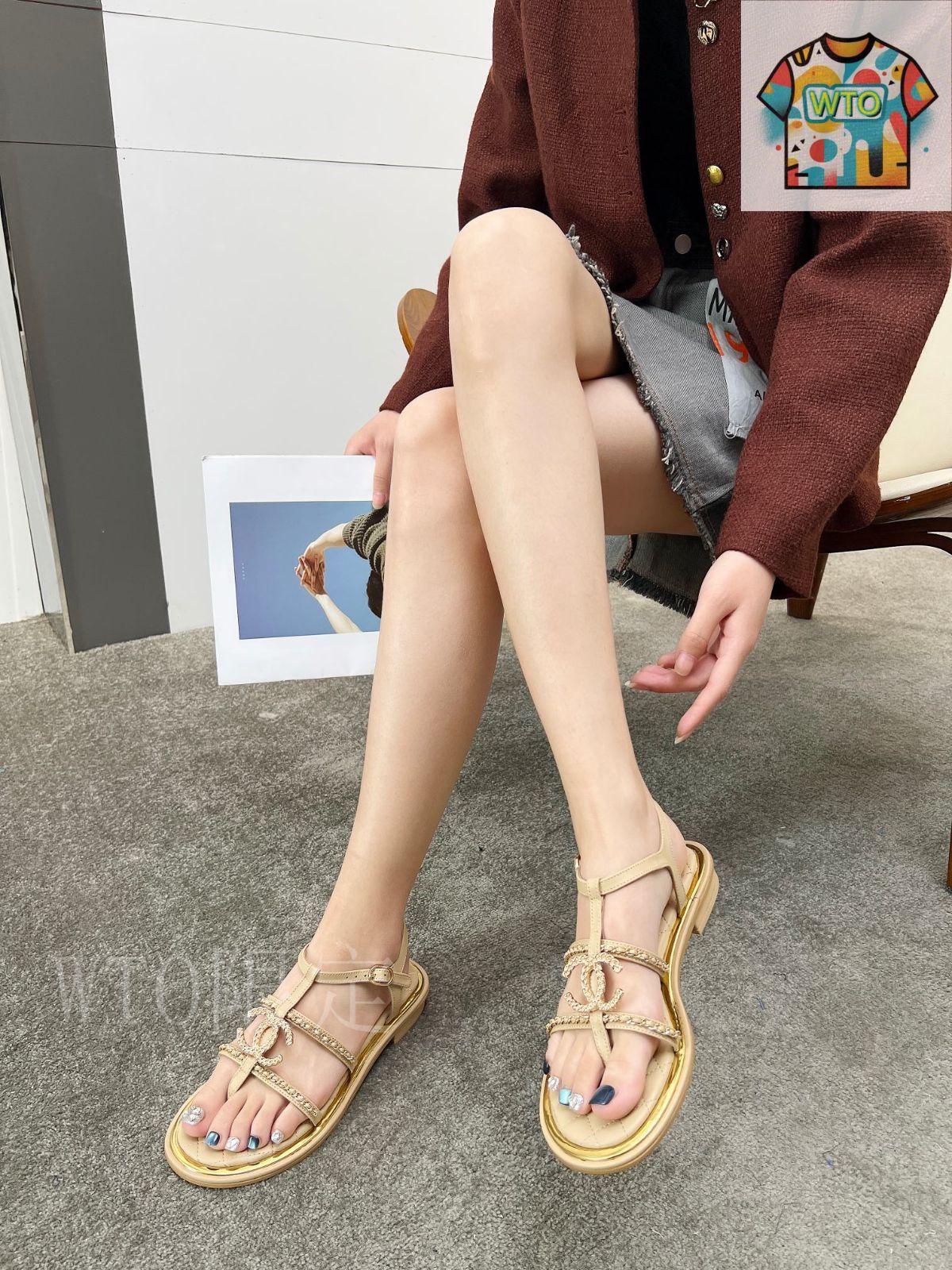 CHANEL アンクルストラップサンダル03-1 - メルカリ