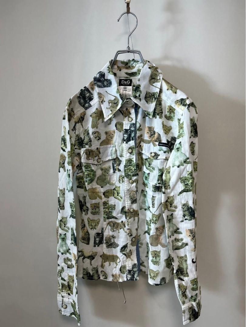 D&G ドルガバシャツカッターシャツYシャツアニマルブラウス長袖XS D&G ドルガバシャツカッターシャツYシャツアニマルブラウス長袖XS