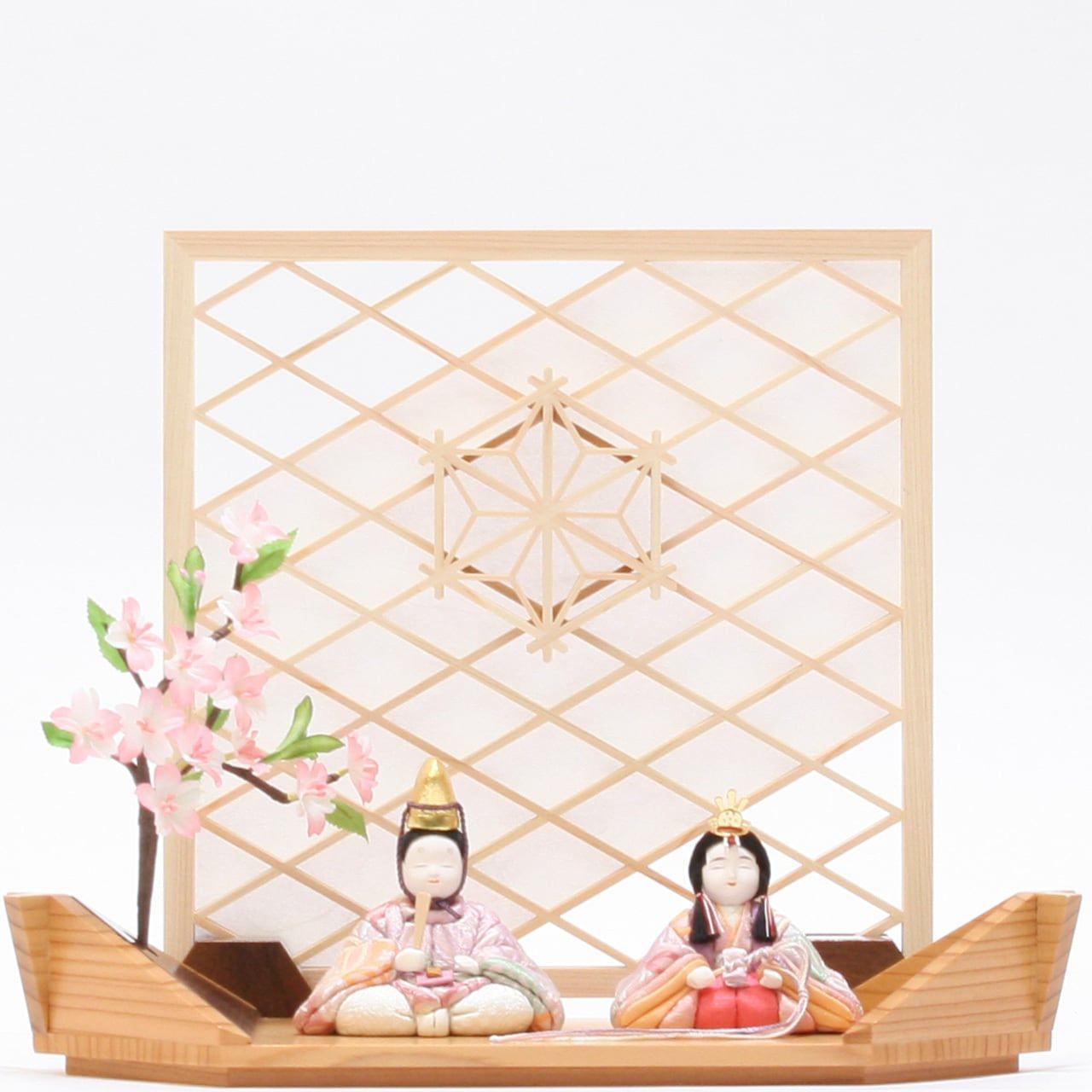 雛人形 ケース飾り 親王飾り 清玉作 芥子親王 コンパクト 雛人形