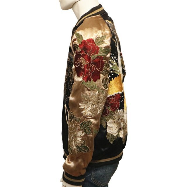 絡繰魂 粋 からくりだましい いき 座頭鯨 × 牡丹 刺繍 和柄 リバ