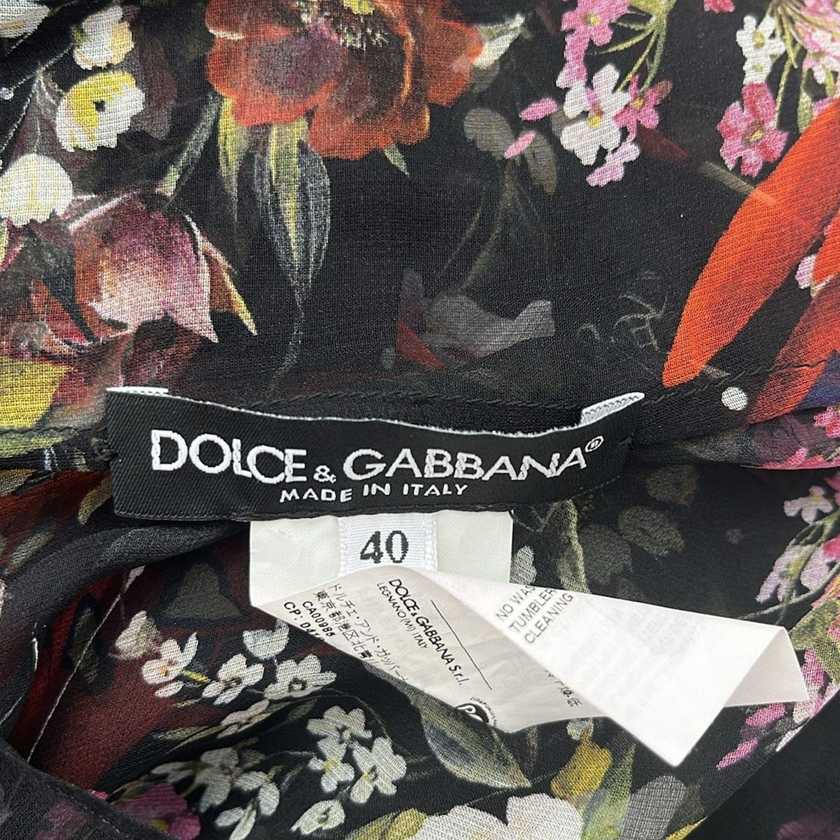 DOLCE&amp;GABBANA - ドルチェアンドガッバーナ シルク D＆G 蝶々 シースルー シャツ ブラウス 長袖 トップス ピンク 26/40【中古】 DOLCE&GABBANA(ドルチェアンドガッバーナ) 長袖シャツブラウス