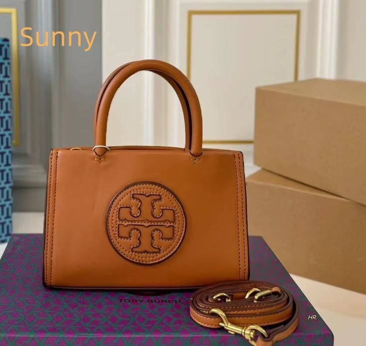 新作 TORY BURC トリーバーチ  Ella ミニトートバッグ ハンドバッグ ブラウン 女性用 精緻で小巧 百搭 ハンド・ショルダー・斜め掛けバッグ（ギフトボックス付き）