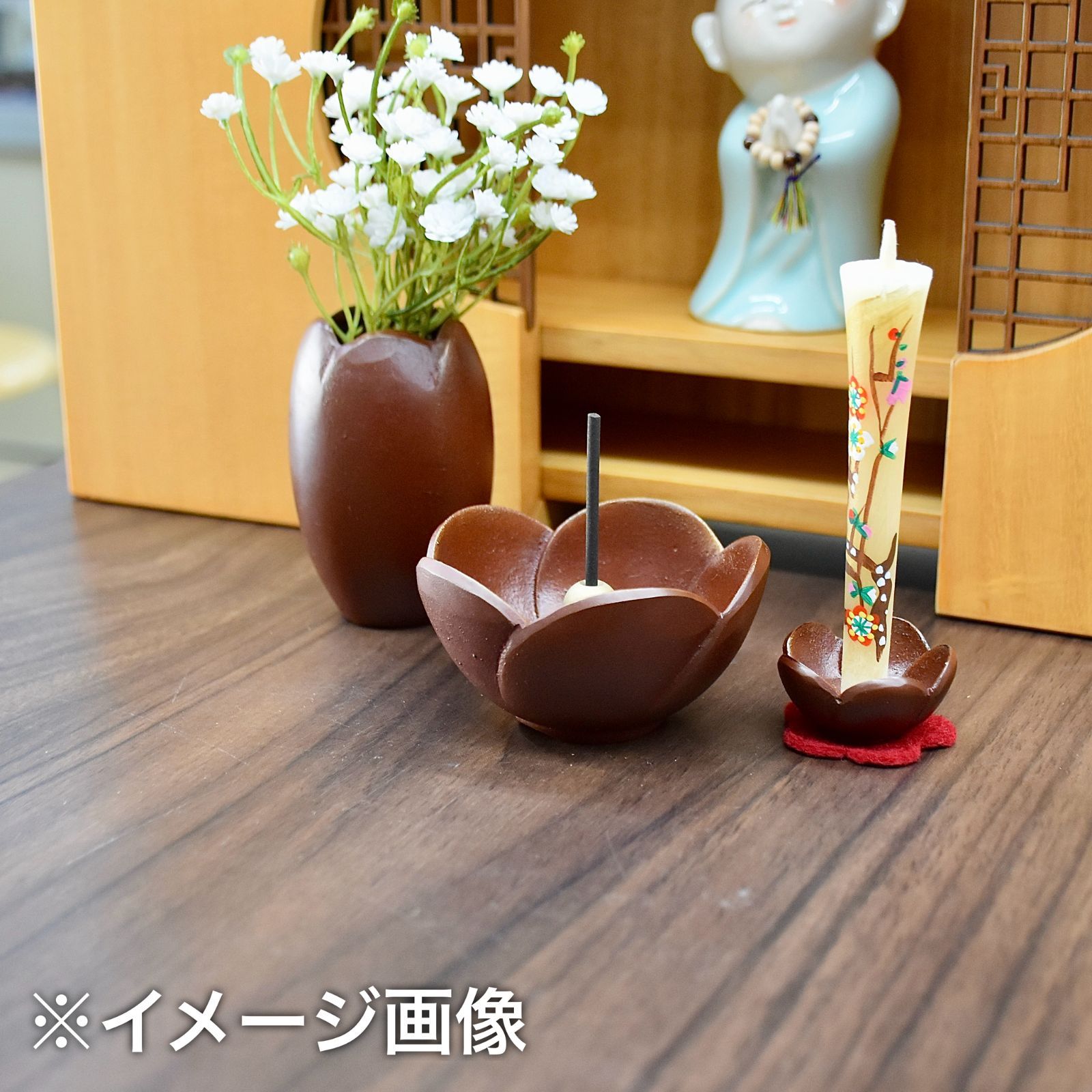 ミニ仏具セット 紅色