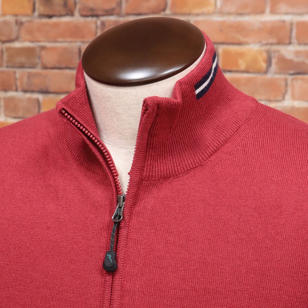 秋冬 CHERVO XLサイズ ハーフジップ ニット NIP ウール混ハイゲージ 定番 シンプル 上質 シェルボ 赤 レッド md129