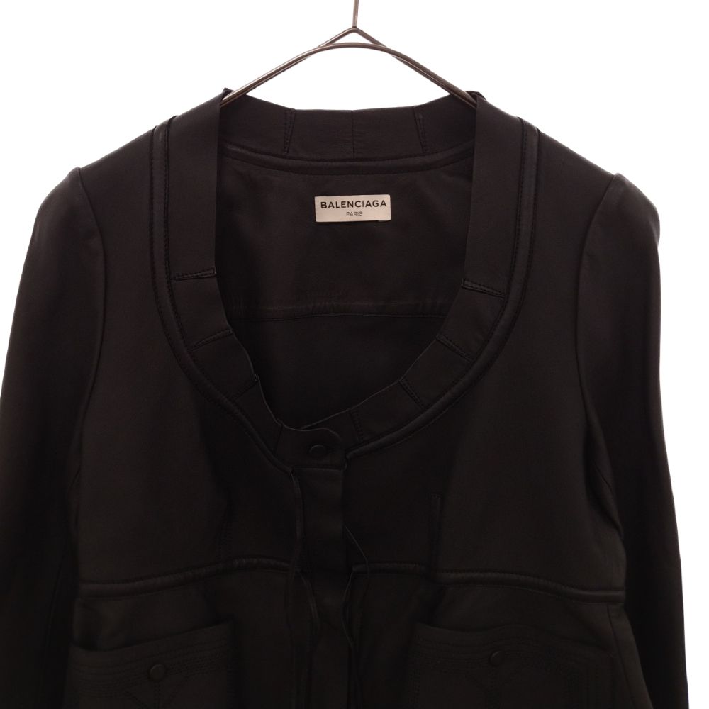 BALENCIAGA ブラック ノーカラージャケット BALENCIAGA（テーラードジャケット ・ ブラック/黒色系）の