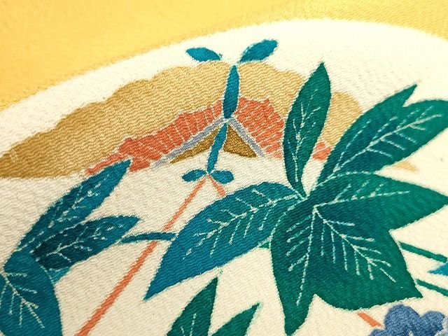 平和屋本店□極上 本加賀友禅作家 木村雨山 九寸名古屋帯 牡丹舞蝶文  