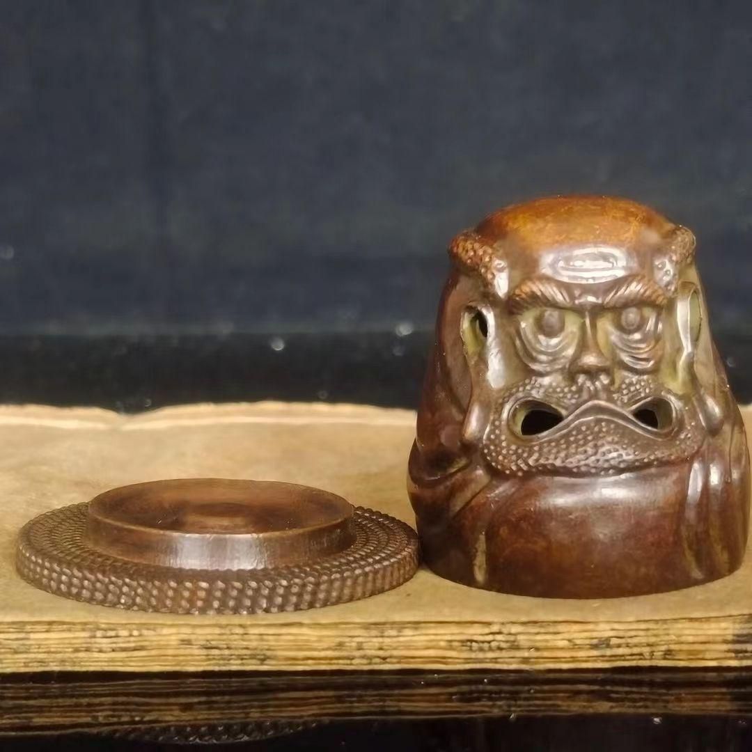 銅 細工 達磨祖師薫香炉 茶道具 香道具 装飾品 工芸品 置物