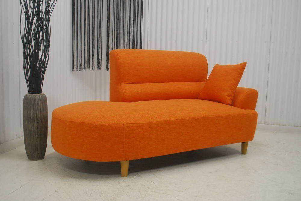 アウトレット 現品限り 大 一部 丸みのあるモダンデザイン ソファー ファブリック オレンジ シェーズロングソファー NEXPOTALLINN_EU