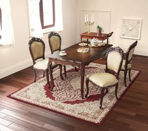 エクステンションクラシックダイニング Francoise フランソワーズ 5点セット テーブル チェア4脚 チェア肘なし W 140 180 ダイニングテーブルセット クラシック 伸長 伸縮 食卓 リビング キッチン シンプル デザイン インテリア おしゃれ