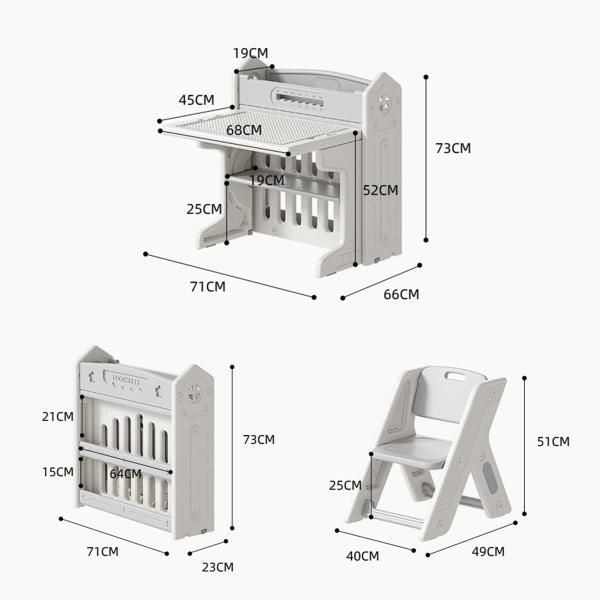 テーブル子供用 折りたたみ 2点セット お絵描きデスク キッズデスク 多機能棚付き キッズテーブル 省スペース 学習色机セット 勉強机 学習デスク キッズデスク