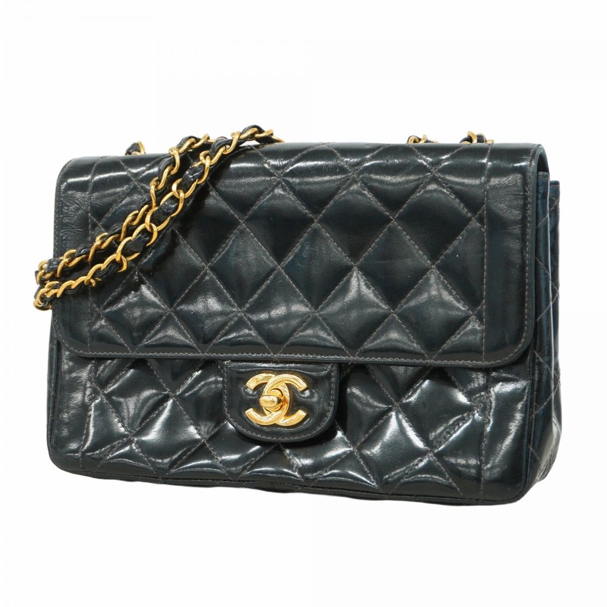5cd4354】シャネル ショルダーバッグ マトラッセ パテントレザー  