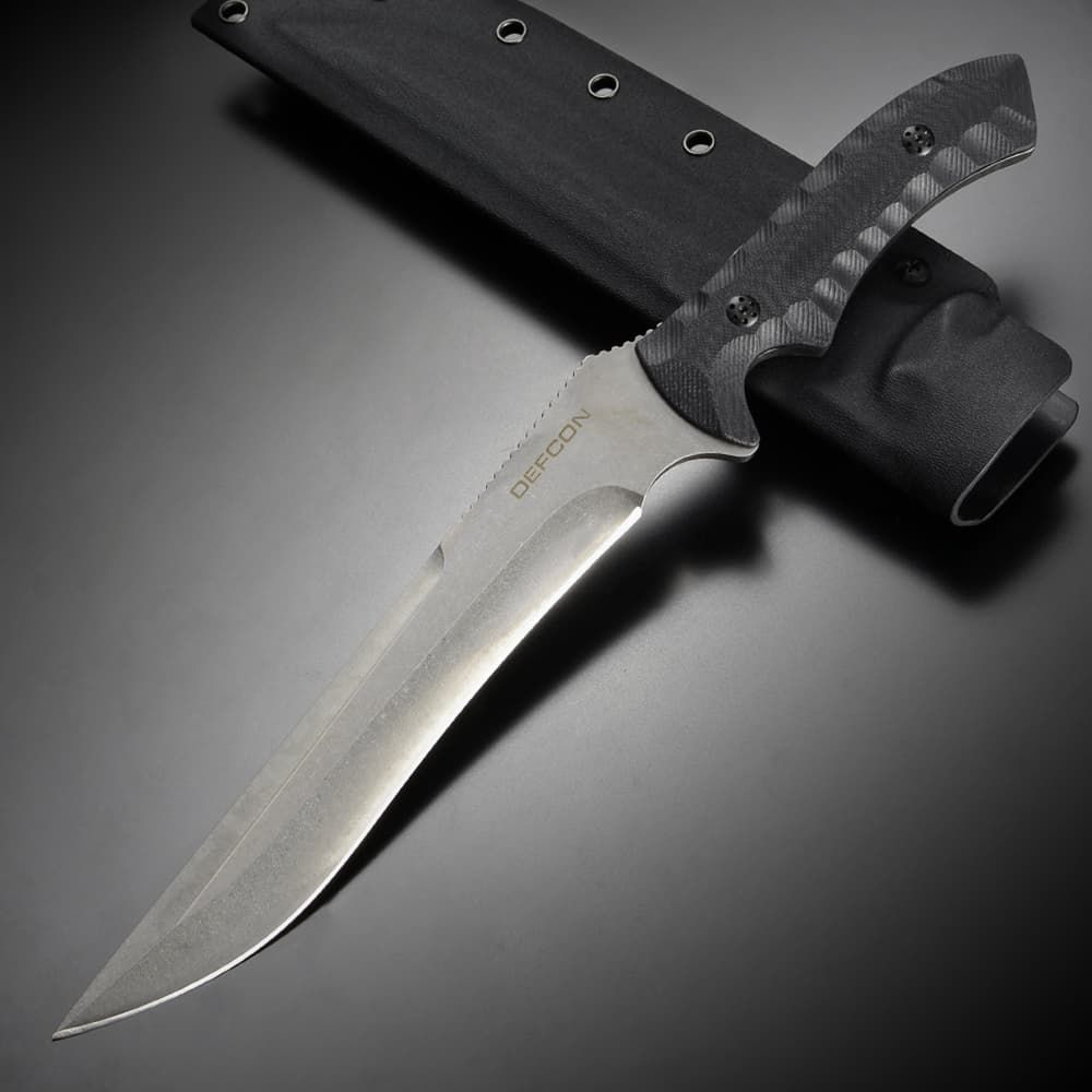 DEFCON アウトドアナイフ HYDRA ヒドラ TD003 直刃 フルタング D2鋼 カイデックスシース G10ハンドル 18歳以上 シルバー