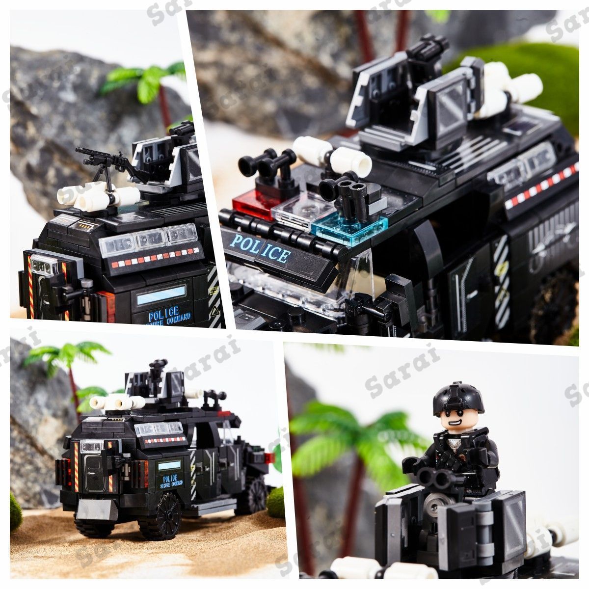 LEGO レゴ 互換 ブロック SWAT 警察 特殊部隊 装甲車 輸送 ミニフィグ 大人のレゴ プラモデル ミリタリー 子供 こども レゴ互換品 互換品  フィギュア 人形 軍隊 軍事 兵隊 武器 兵士 スワット 銃 誕プレ ギフト キッズ 男の子 おもちゃ -