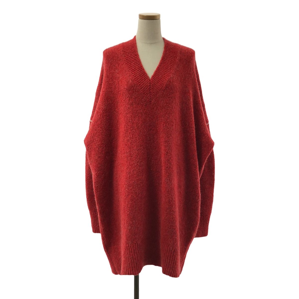 MM6 Maison Margiela | エムエムシックスメゾンマルジェラ | 2017AW | ウール モヘヤ ステッチワーク オーバー ニット セーター | XS | レッド | レディース