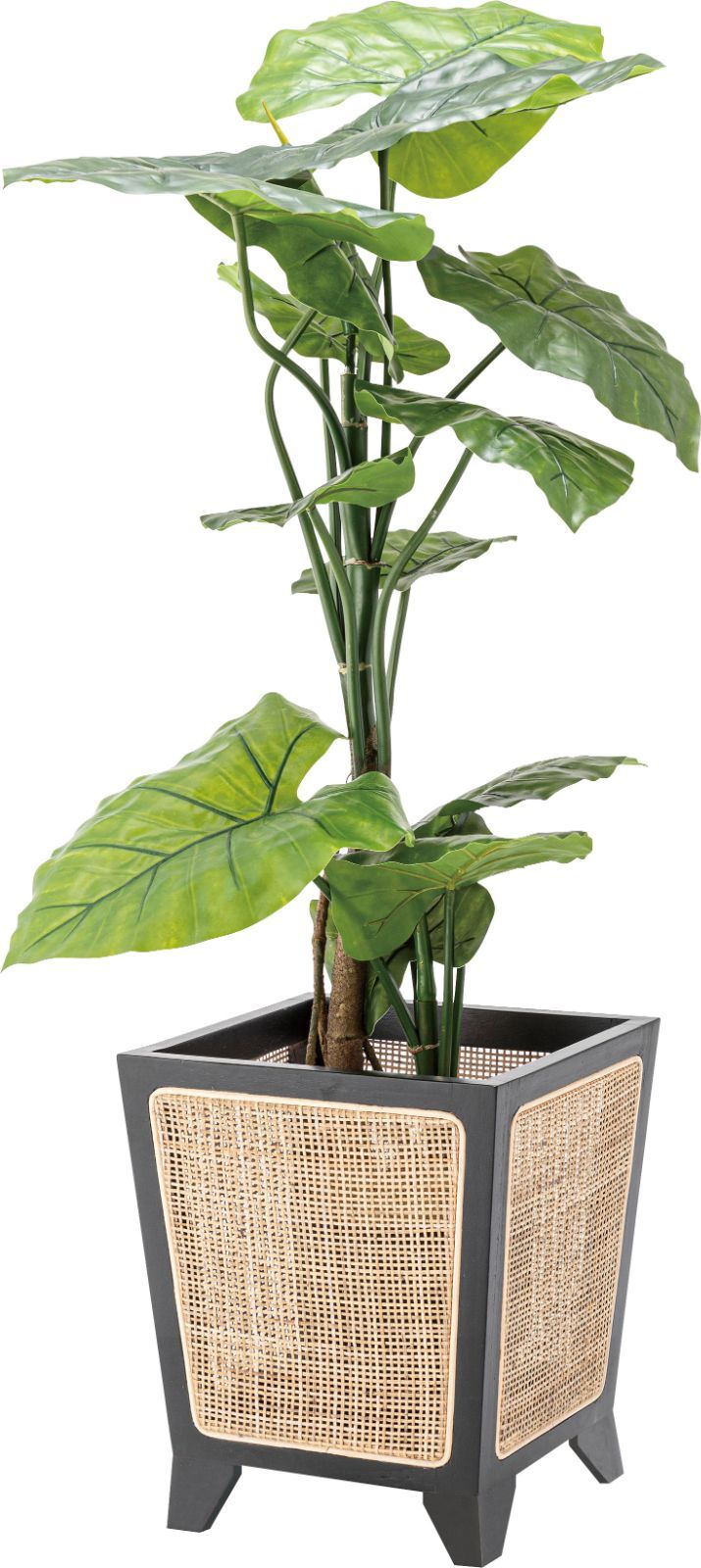 プランターカバー ラタン 木製 室内 足付き GUY-924