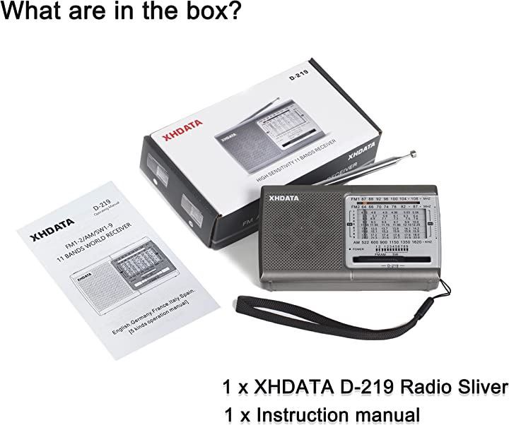 XHDATA D219 小型 ポータブルラジオ 短波ラジオ FM AM SW ワイドFM対応