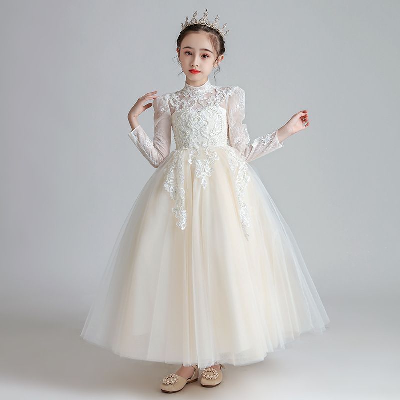 子供ドレス ロングドレス 長袖 秋冬 ピアノ 発表会 女の子 フォーマル 結婚式 卒業式 パーティー 結婚式 お誕生日 写真 プレゼント ジュニア ドレス お姫様 姫系 子供服 卒業式 yisha02