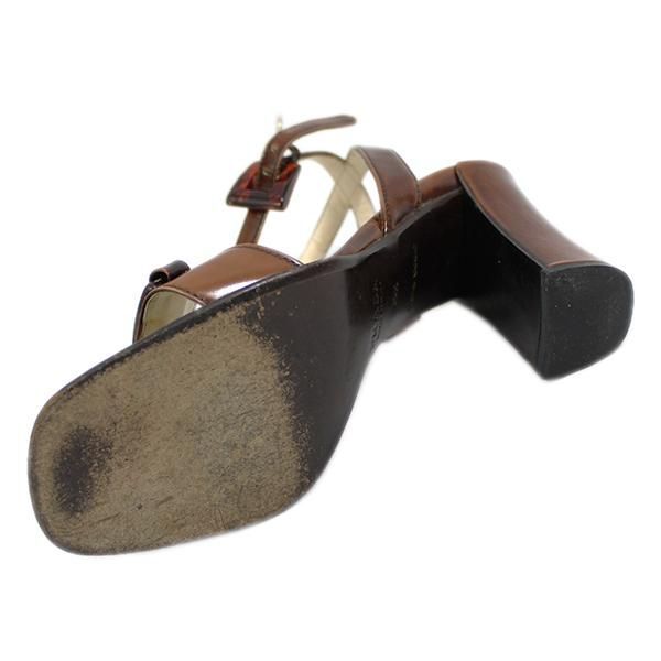 プラダ 靴 サンダル 約22.5cm ブラウンxベージュ JJS01460