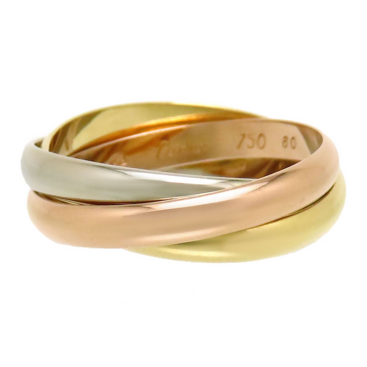 カルティエ トリニティ リング 60 750 K18YG K18WG K18PG ユニセックス CARTIER ジュエリー