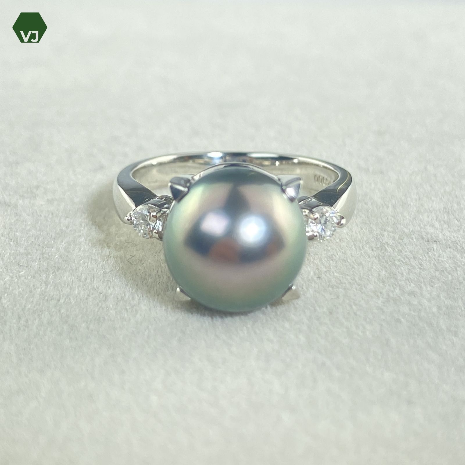 【24-42】【TASAKI】パール　ダイヤモンド　リング　D0.12ct【中古】【PT900 】【11号】★By vivid-J