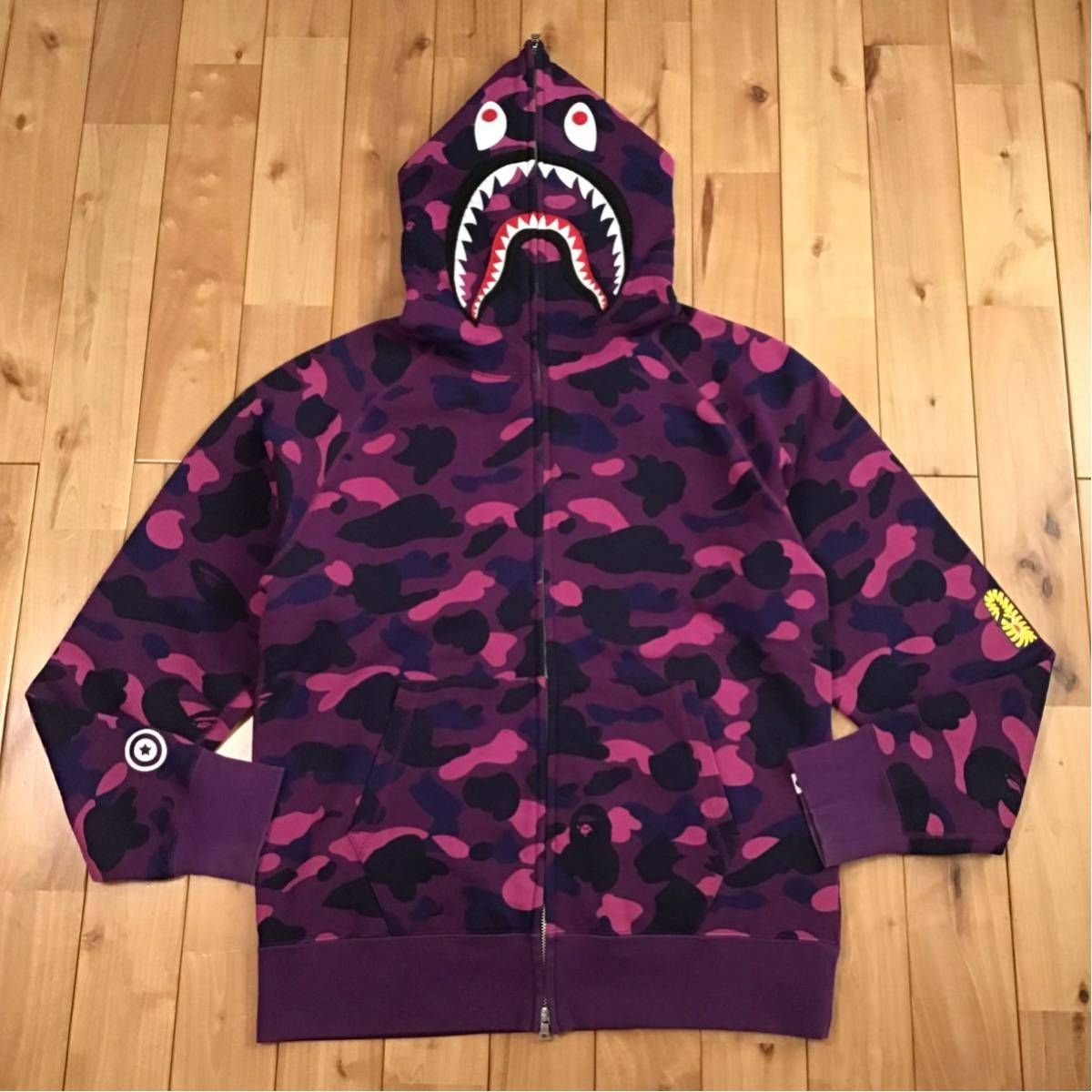 お気に入りの A 【楽天 BATHING APE 90s アベイシングエイプ NIGO期 パーカー 紫 メンズ