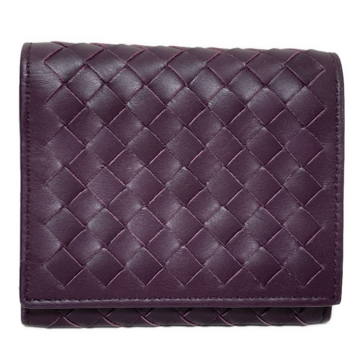 BOTTEGA VENETA ボッテガヴェネタ 3つ折り財布 イントレチャート パープル レザー