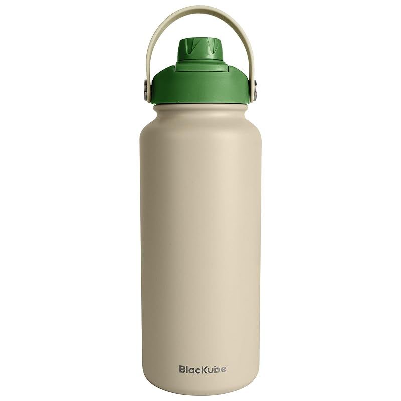 Blackube水筒 1リットル 真空断熱 直飲み ステンレス鋼 保温 保冷 スポーツボトル スポーツ飲料対応 男の子 女の子 大人 子供 霧の松 0