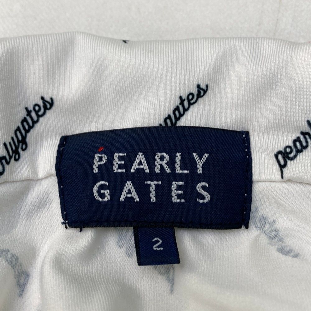 サイズ：2 PEARLY GATES パーリーゲイツ  ジップパーカー ジャケット ロゴ総柄 ホワイト系 [240101449450] ゴルフウェア レディース ストスト サイズ：2 PEARLY GATES パーリーゲイツ ジップパーカー