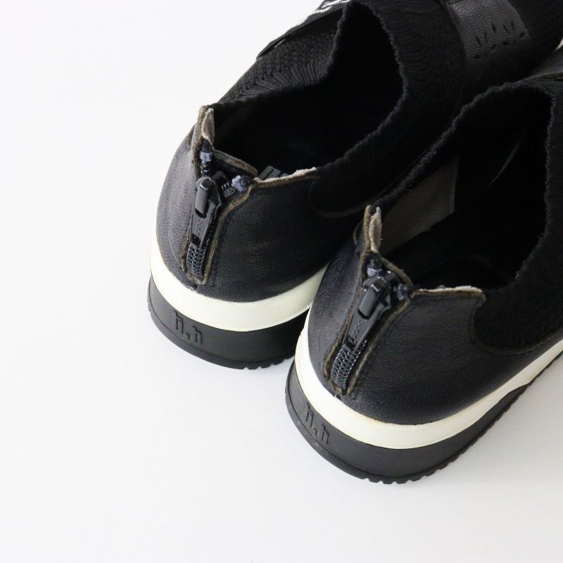 【t.bセンソユニコ】（23.5）ストラップレザーシューズ フラワー ブラック メッシュストラップシューズ TR-029 BLACK／chausser（ショセ