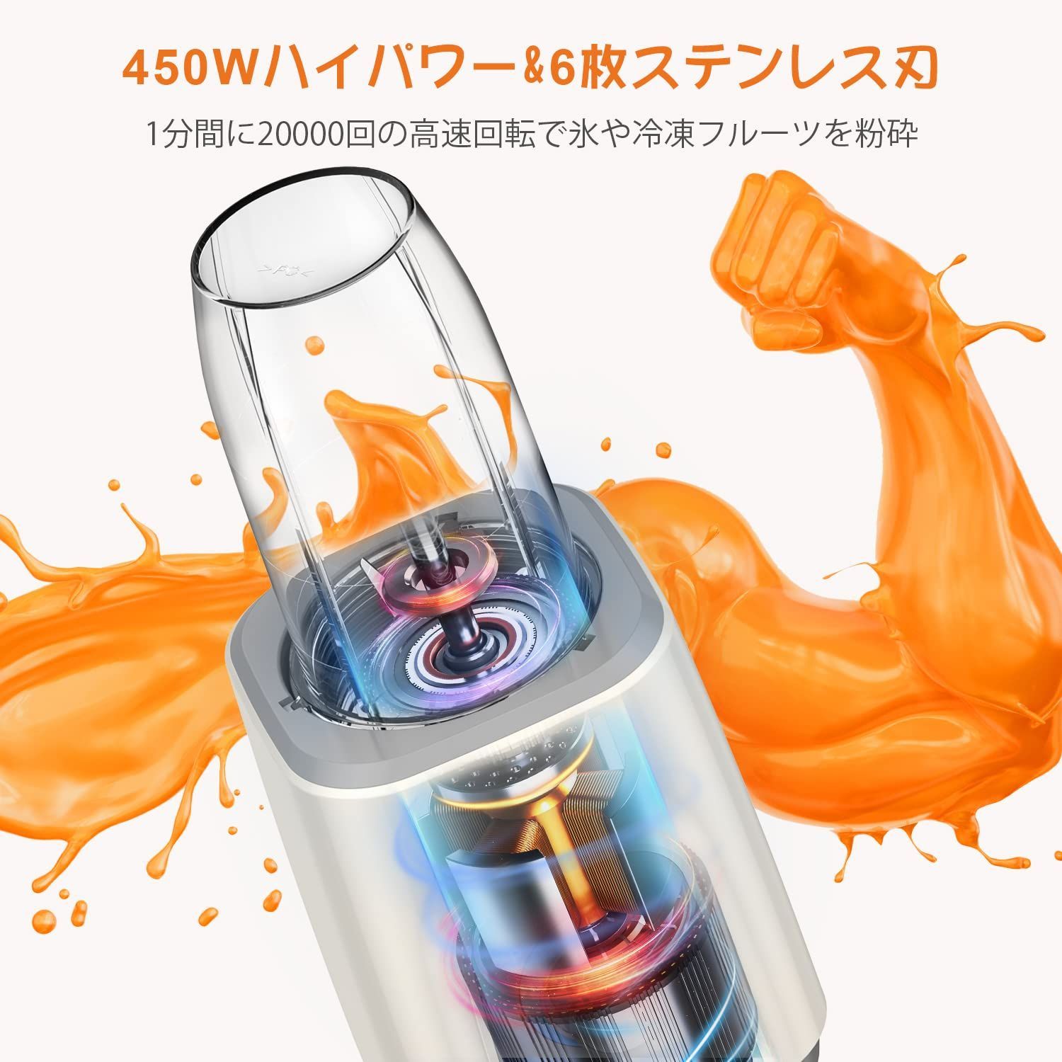 ジューサー ミキサー スムージー 一台多役 三つボトル 500ML*2 300ML