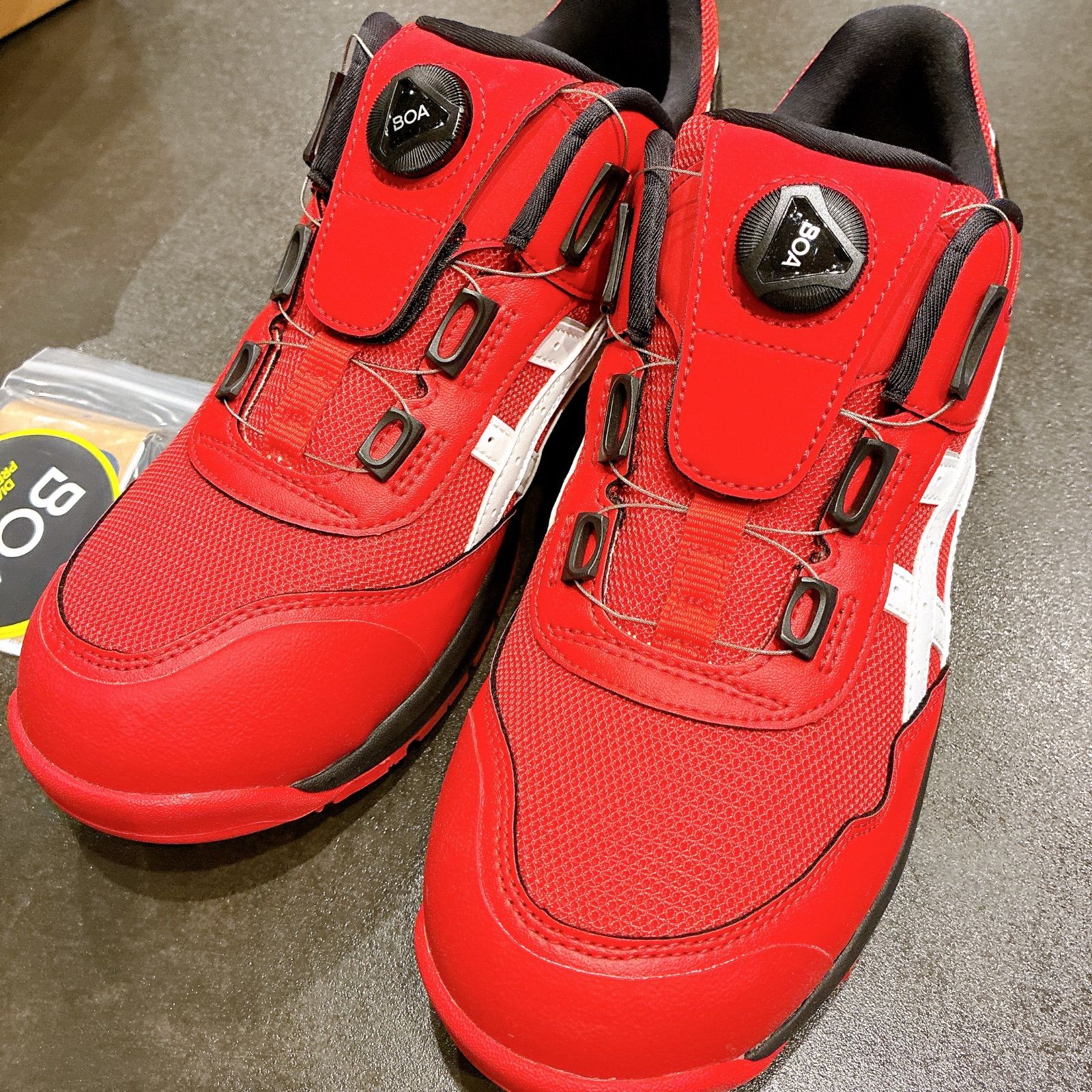 アシックス WINJOB BOA安全靴 レッド CP209 27.5センチ
