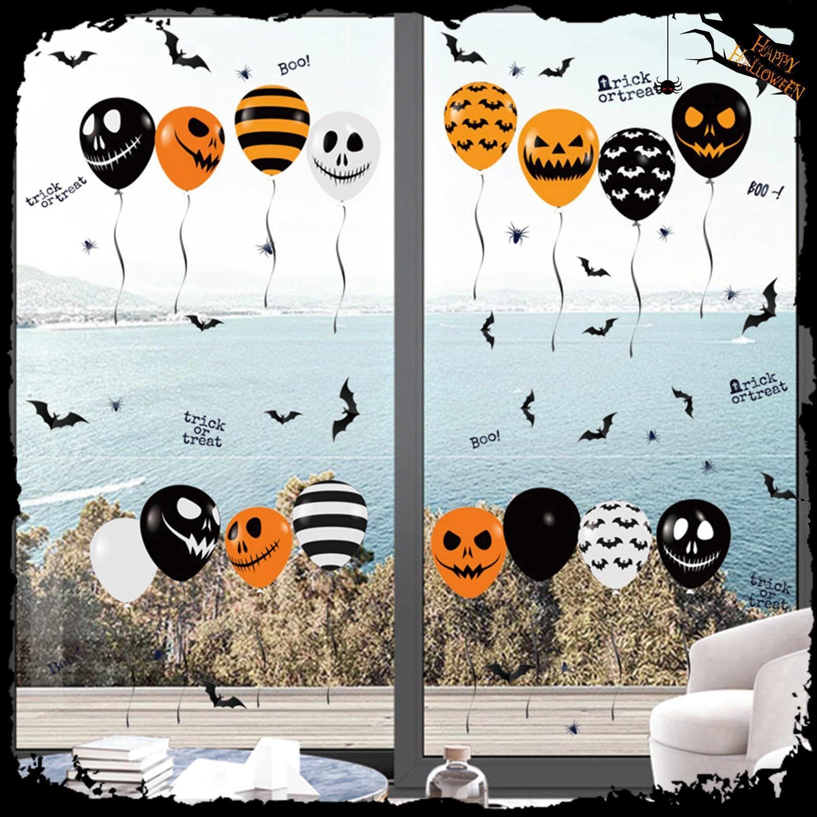 まもなく終了 halloween 42pcs 飾り シール 剥がせる ステッカー 装飾 ガラス インテリア 窓 DIY 静電 部屋 ウォールステッカー 店舗 CLUB ハロウィン デコレーション LEISURE HW076-2 NEXPOTALLINN_EU