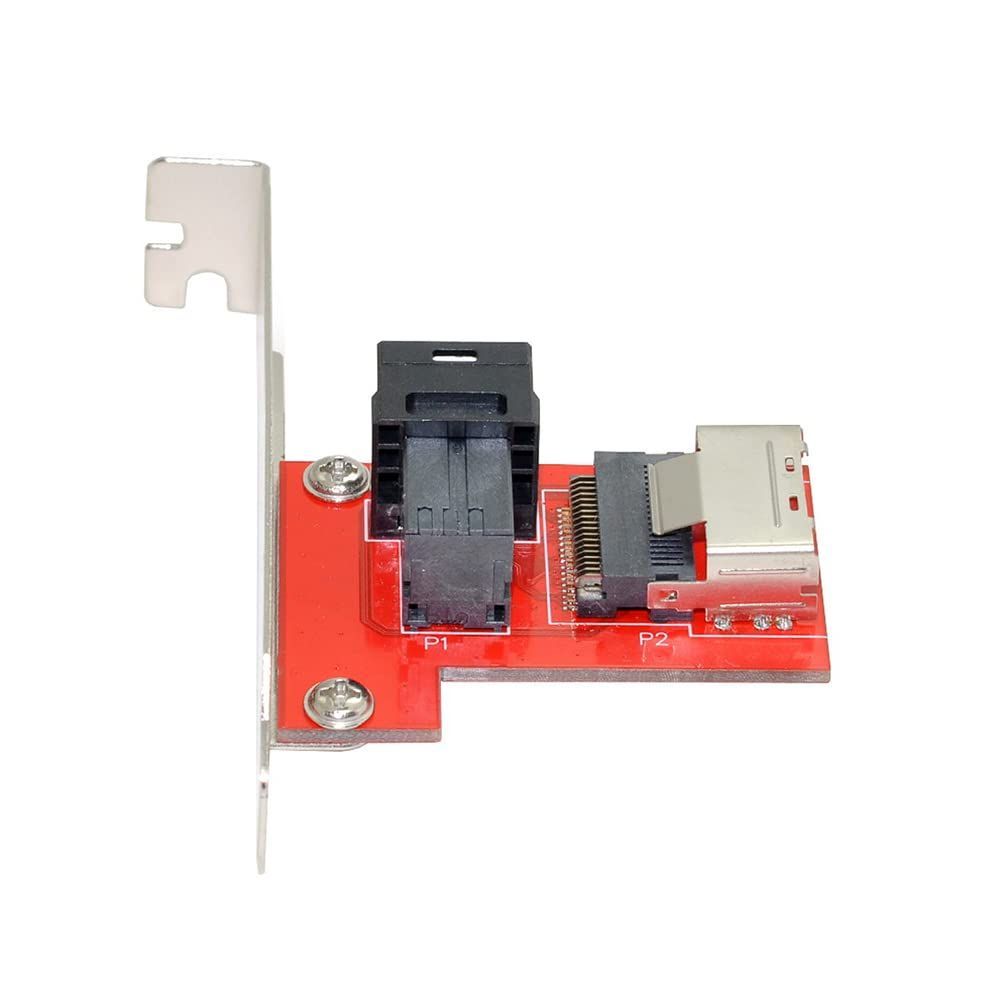 【在庫セール】NFHK PCI-Express 4.0 Mini SASSFF-8087からSASHD SFF-8643 PCBAメスアダプタ（ブラケット付き）