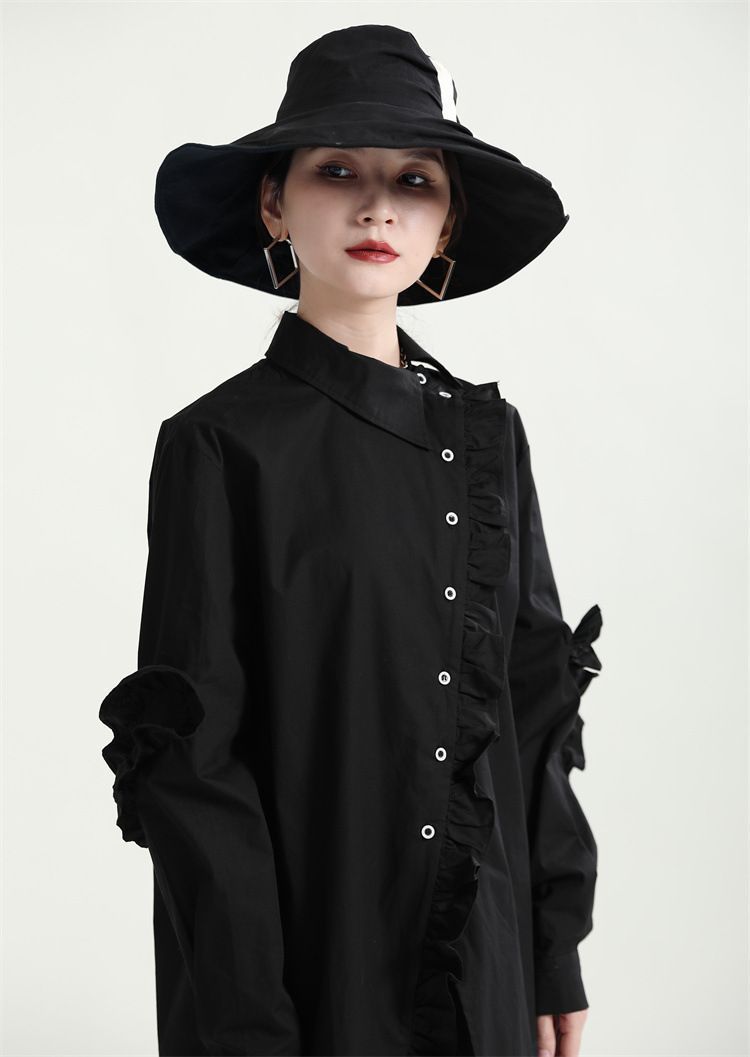 変形デザイン アシンメトリーシャツ